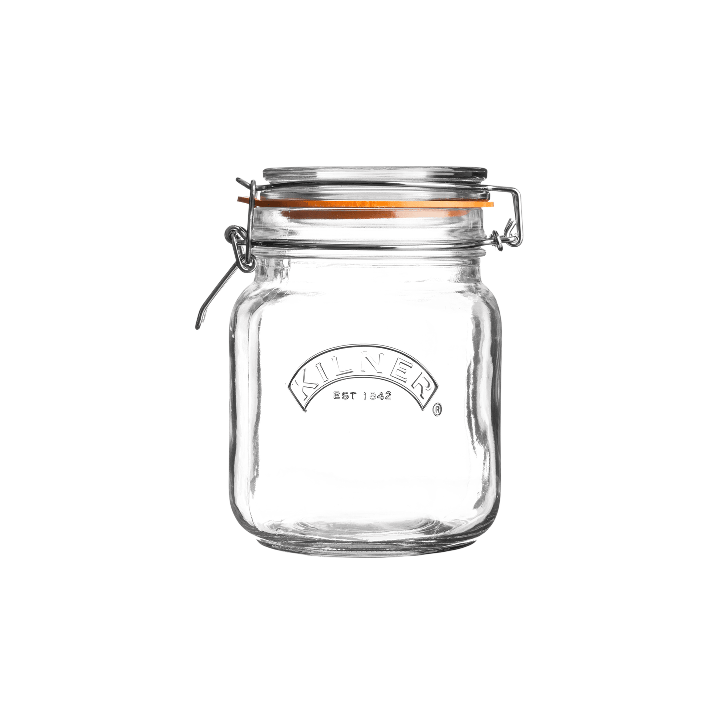 Kilner square glass jar with clip