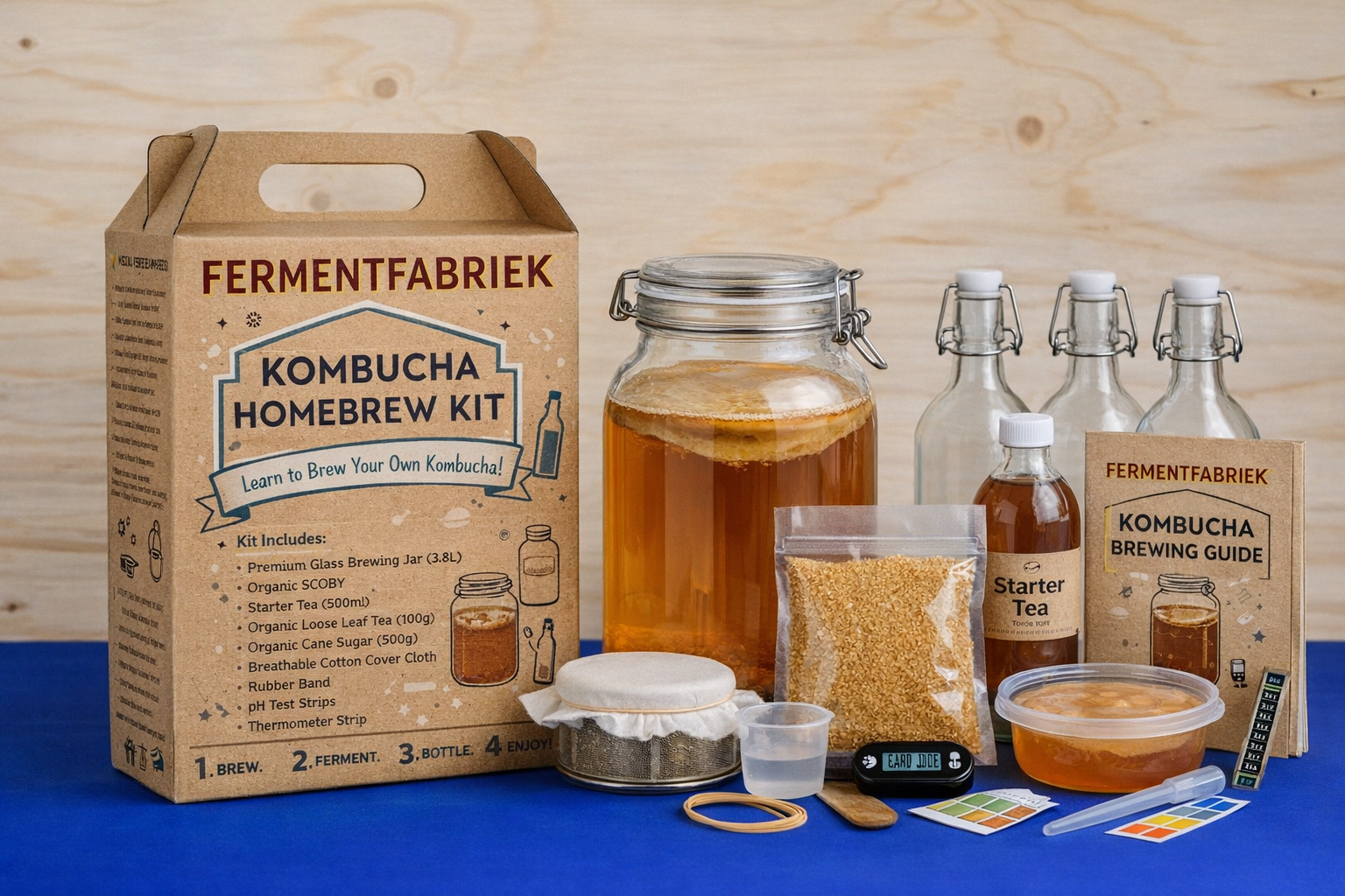 Kombucha Home Brew Kit - Complete Starter Set with SCOBY | FermentFabriek
